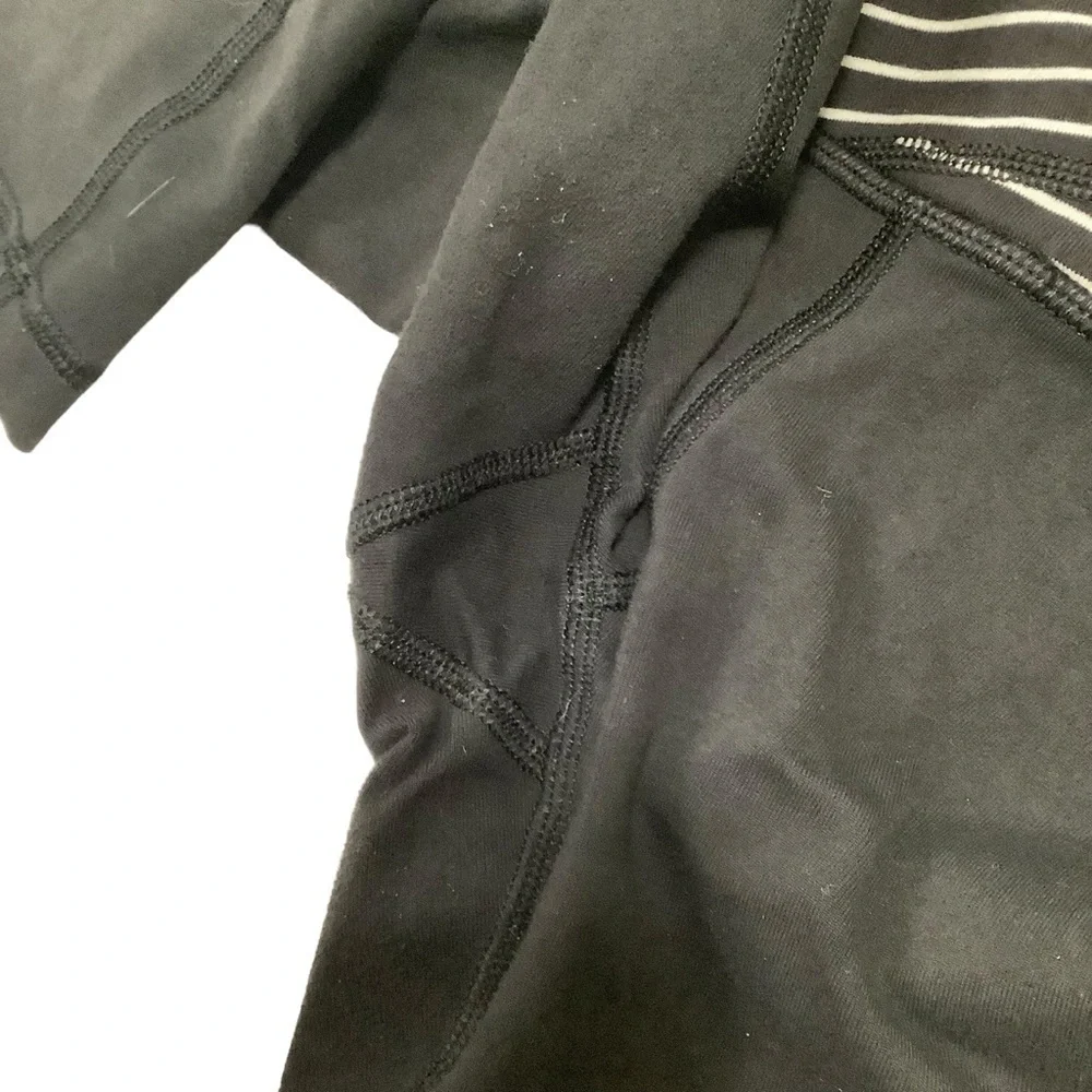 Lululemon Wunder Under Crop Leggings Sz 4 21” Reversible Black Striped - Picture 6 of 11